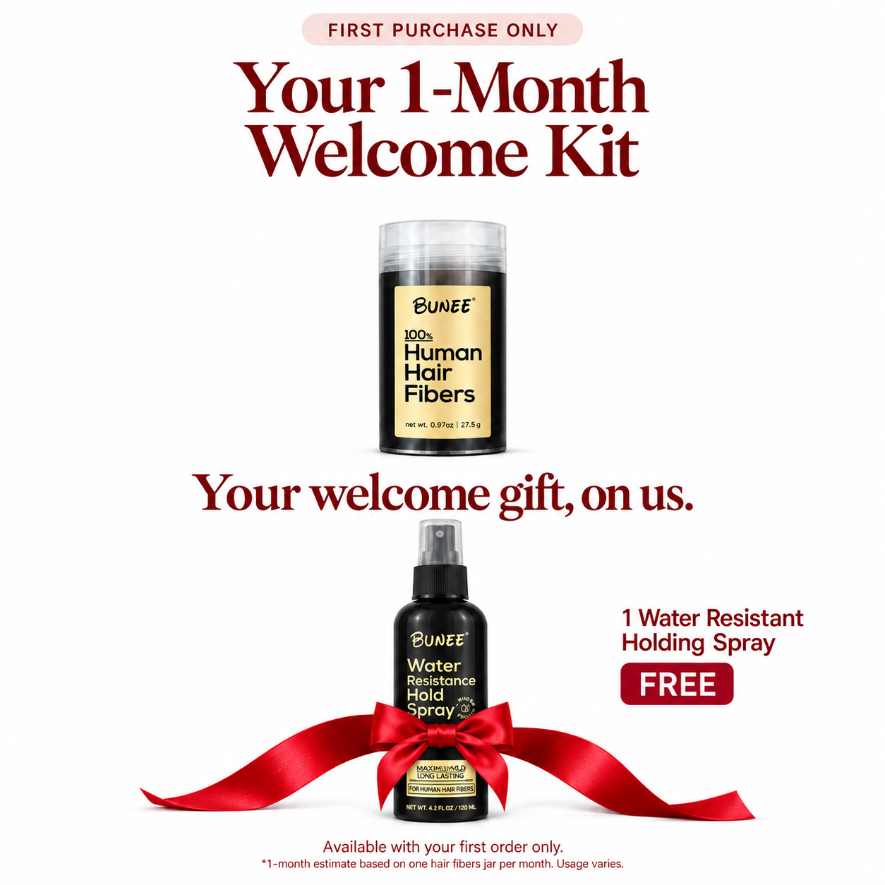 One bottle with a free holding spray and Hairline Optimiser